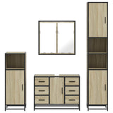 4Â Piece Bathroom Furniture SetÂ Sonoma Oak Engineered Wood - 45-Degree Angle