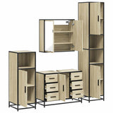 4Â Piece Bathroom Furniture SetÂ Sonoma Oak Engineered Wood - Rear View