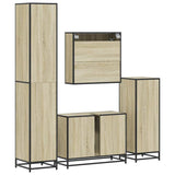 4Â Piece Bathroom Furniture SetÂ Sonoma Oak Engineered Wood