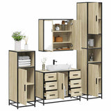 4Â Piece Bathroom Furniture SetÂ Sonoma Oak Engineered Wood