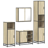 4Â Piece Bathroom Furniture SetÂ Sonoma Oak Engineered Wood - Front View