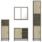 4Â Piece Bathroom Furniture SetÂ Sonoma Oak Engineered Wood - 45-Degree Angle