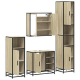 4Â Piece Bathroom Furniture SetÂ Sonoma Oak Engineered Wood - Rear View