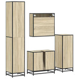 4Â Piece Bathroom Furniture SetÂ Sonoma Oak Engineered Wood