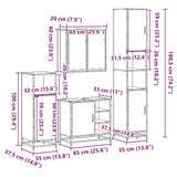 4Â Piece Bathroom Furniture SetÂ Sonoma Oak Engineered Wood - Extra Image