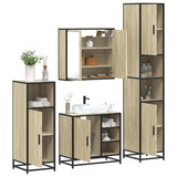 4Â Piece Bathroom Furniture SetÂ Sonoma Oak Engineered Wood