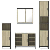 4Â Piece Bathroom Furniture SetÂ Sonoma Oak Engineered Wood - 45-Degree Angle