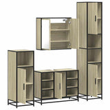 4Â Piece Bathroom Furniture SetÂ Sonoma Oak Engineered Wood