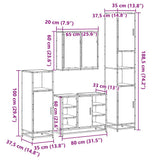 4Â Piece Bathroom Furniture SetÂ Sonoma Oak Engineered Wood