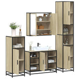 4Â Piece Bathroom Furniture SetÂ Sonoma Oak Engineered Wood