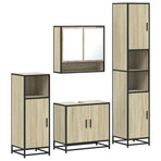 4 Piece Bathroom Furniture Set Sonoma Oak Engineered Wood