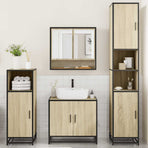 4 Piece Bathroom Furniture Set Sonoma Oak Engineered Wood