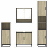 4 Piece Bathroom Furniture Set Sonoma Oak Engineered Wood