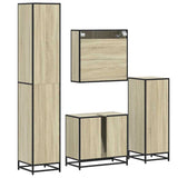 4 Piece Bathroom Furniture Set Sonoma Oak Engineered Wood