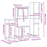4 Piece Bathroom Furniture Set Sonoma Oak Engineered Wood