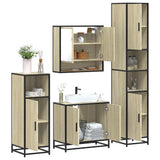 4 Piece Bathroom Furniture Set Sonoma Oak Engineered Wood