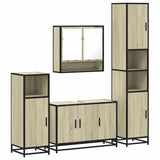 4Â Piece Bathroom Furniture SetÂ Sonoma Oak Engineered Wood - Front View