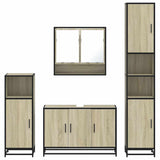 4Â Piece Bathroom Furniture SetÂ Sonoma Oak Engineered Wood - 45-Degree Angle