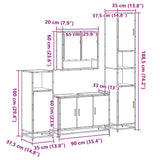 4Â Piece Bathroom Furniture SetÂ Sonoma Oak Engineered Wood
