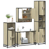 4Â Piece Bathroom Furniture SetÂ Sonoma Oak Engineered Wood