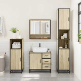4Â Piece Bathroom Furniture SetÂ Sonoma Oak Engineered Wood - Top-Down View