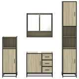 4Â Piece Bathroom Furniture SetÂ Sonoma Oak Engineered Wood - 45-Degree Angle