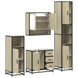 4Â Piece Bathroom Furniture SetÂ Sonoma Oak Engineered Wood