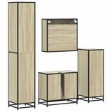 4Â Piece Bathroom Furniture SetÂ Sonoma Oak Engineered Wood