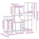 4Â Piece Bathroom Furniture SetÂ Sonoma Oak Engineered Wood - Extra Image