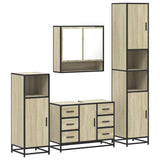 4Â Piece Bathroom Furniture SetÂ Sonoma Oak Engineered Wood - Front View