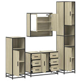 4Â Piece Bathroom Furniture SetÂ Sonoma Oak Engineered Wood