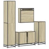 4Â Piece Bathroom Furniture SetÂ Sonoma Oak Engineered Wood
