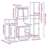 4Â Piece Bathroom Furniture SetÂ Sonoma Oak Engineered Wood - Extra Image