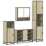 4Â Piece Bathroom Furniture SetÂ Sonoma Oak Engineered Wood - Front View