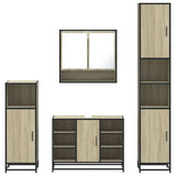 4Â Piece Bathroom Furniture SetÂ Sonoma Oak Engineered Wood