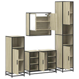 4Â Piece Bathroom Furniture SetÂ Sonoma Oak Engineered Wood - Rear View