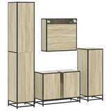 4Â Piece Bathroom Furniture SetÂ Sonoma Oak Engineered Wood