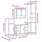 4Â Piece Bathroom Furniture SetÂ Sonoma Oak Engineered Wood