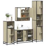 4Â Piece Bathroom Furniture SetÂ Sonoma Oak Engineered Wood