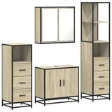 4Â Piece Bathroom Furniture SetÂ Sonoma Oak Engineered Wood