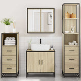 4Â Piece Bathroom Furniture SetÂ Sonoma Oak Engineered Wood - Top-Down View