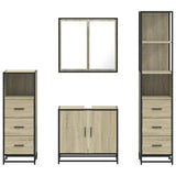 4Â Piece Bathroom Furniture SetÂ Sonoma Oak Engineered Wood