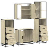 4Â Piece Bathroom Furniture SetÂ Sonoma Oak Engineered Wood - Rear View