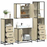 4Â Piece Bathroom Furniture SetÂ Sonoma Oak Engineered Wood