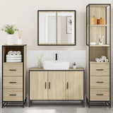 4Â Piece Bathroom Furniture SetÂ Sonoma Oak Engineered Wood