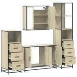 4Â Piece Bathroom Furniture SetÂ Sonoma Oak Engineered Wood - Rear View