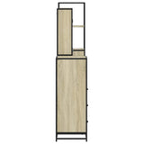 4Â Piece Bathroom Furniture SetÂ Sonoma Oak Engineered Wood - Close-Up Angle
