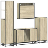 4Â Piece Bathroom Furniture SetÂ Sonoma Oak Engineered Wood - Low Angle