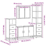 4Â Piece Bathroom Furniture SetÂ Sonoma Oak Engineered Wood