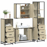 4Â Piece Bathroom Furniture SetÂ Sonoma Oak Engineered Wood
